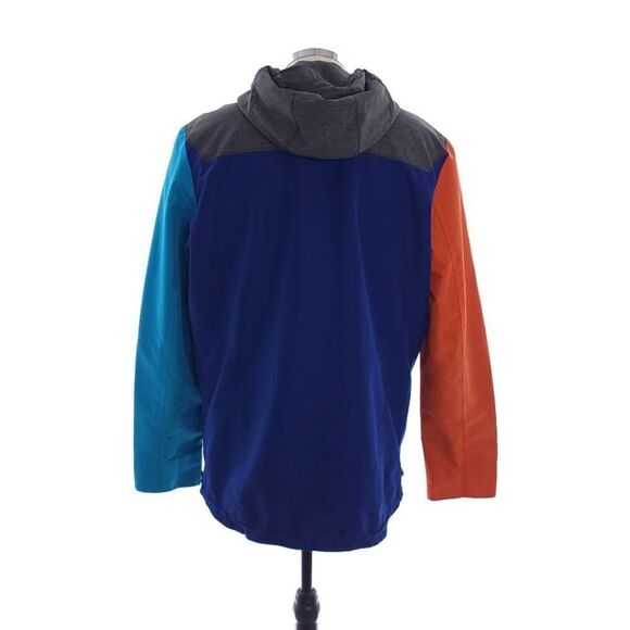 American Eagle Men's Size Large Color Block Blue Orange Full Zip Hooded Jacket - Picture 6 of 12